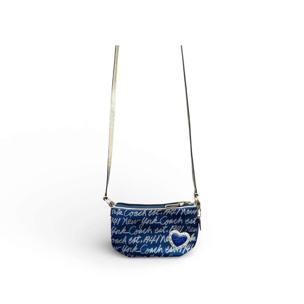 Preowned Coach Navy and Gold Crossbody Bag